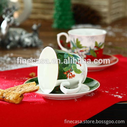 250CC Fine New Bone China Christmas Cups of New Christmas Gift Box